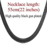 Black Trendy Men Long Chain Necklace