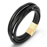 Gothic Braided Men's Leather Bracelet