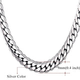 Men Snake Curb Chain Necklace