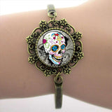 Skull Skeleton Lace Charm Bracelet