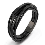 Gothic Braided Men's Leather Bracelet