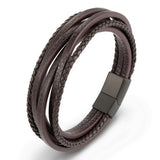 Gothic Braided Men's Leather Bracelet