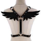 Gothic Punk Sexy Wings Leather Women Harness