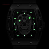 Men Luminous Black Army Skull Watch