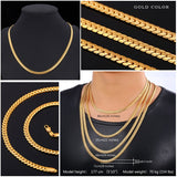 Men Snake Curb Chain Necklace