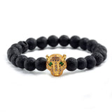 Leopard Head Natural Stone Bracelet