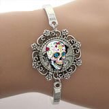 Skull Skeleton Lace Charm Bracelet