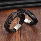 Gothic Braided Men's Leather Bracelet