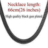 Black Trendy Men Long Chain Necklace