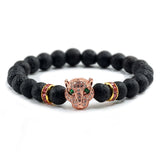 Leopard Head Natural Stone Bracelet