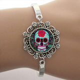 Skull Skeleton Lace Charm Bracelet