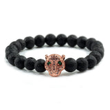 Leopard Head Natural Stone Bracelet