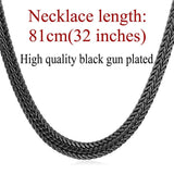 Black Trendy Men Long Chain Necklace