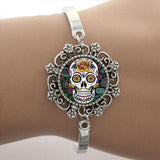 Skull Skeleton Lace Charm Bracelet