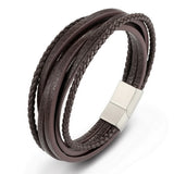 Gothic Braided Men's Leather Bracelet