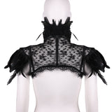 Gothic Feather Lace Collar