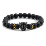 Leopard Head Natural Stone Bracelet