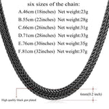 Black Trendy Men Long Chain Necklace