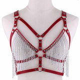 Gothic Punk Sexy Leather Chain Harness