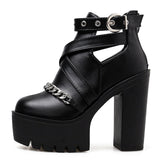 Gothic Fashion Chain Detail Women Shoes