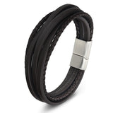 Gothic Braided Men's Leather Bracelet