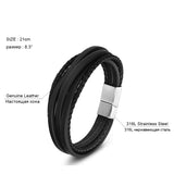 Gothic Braided Men's Leather Bracelet