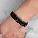 Gothic Black Genuine Leather Bracelet