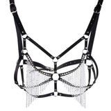 Gothic Punk Sexy Leather Chain Harness