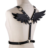 Gothic Punk Sexy Wings Leather Women Harness