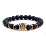 Leopard Head Natural Stone Bracelet