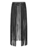 Gothic Punk Long Fringe Tassel Skirt