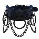 Black Gothic Punk Choker Chain Collar