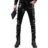 Men Skinny Lace Up Trouser