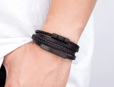 Hand-woven  Multi-layer Men's Leather Bracelet