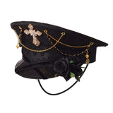 Black Cross Gothic Lolita Military Hat