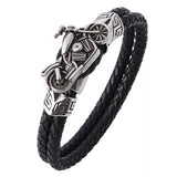 Black Leather Woven Bracelet