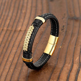 Charm Micro-Studded Leather Cord Unisex Bracelet