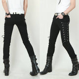 Leather Lace Up  Slim Fit Pants