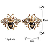 Vintage Animal Crystal Bee Stud Earrings