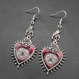 Occult Dark Gothic Heart-Shaped Drop Earring