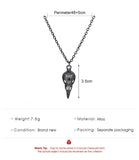 Gothic Crow Skull Pendant Necklace