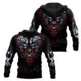 Heart Skull 3D Printed Men's Hoodie