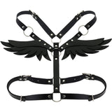 Gothic Punk Sexy Wings Leather Women Harness