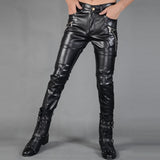 Men Faux PU Leather Trousers