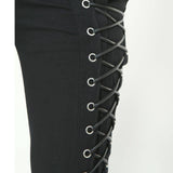 Leather Lace Up  Slim Fit Pants