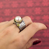 Gothic Women Blooming Hot Design Pearl Ring