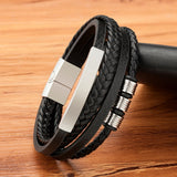 Hand-woven  Multi-layer Men's Leather Bracelet