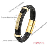 Charm Micro-Studded Leather Cord Unisex Bracelet