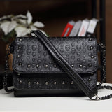 Gothic Skull Women Leather Crossbody Bag