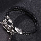 Black Leather Woven Bracelet